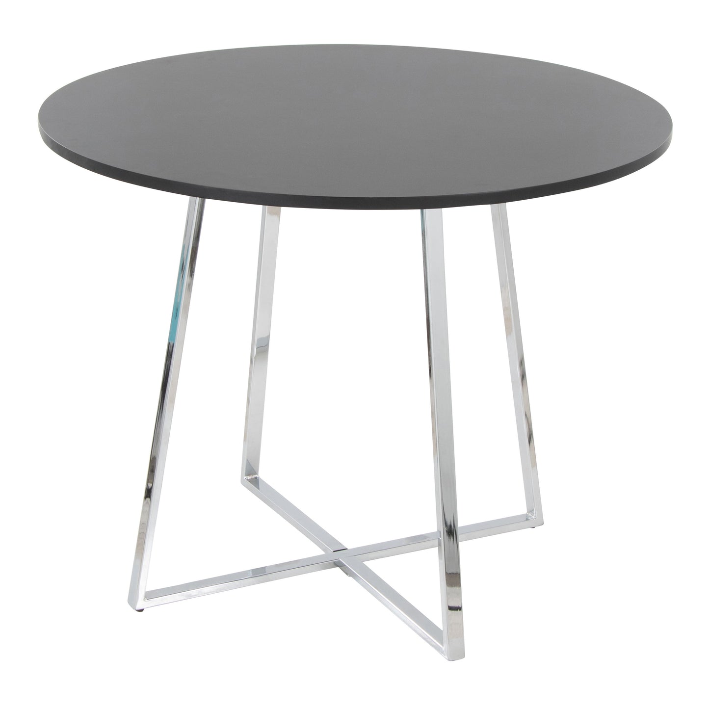 Cosmo - Canary Contemporary Dining Table - Chrome / Black