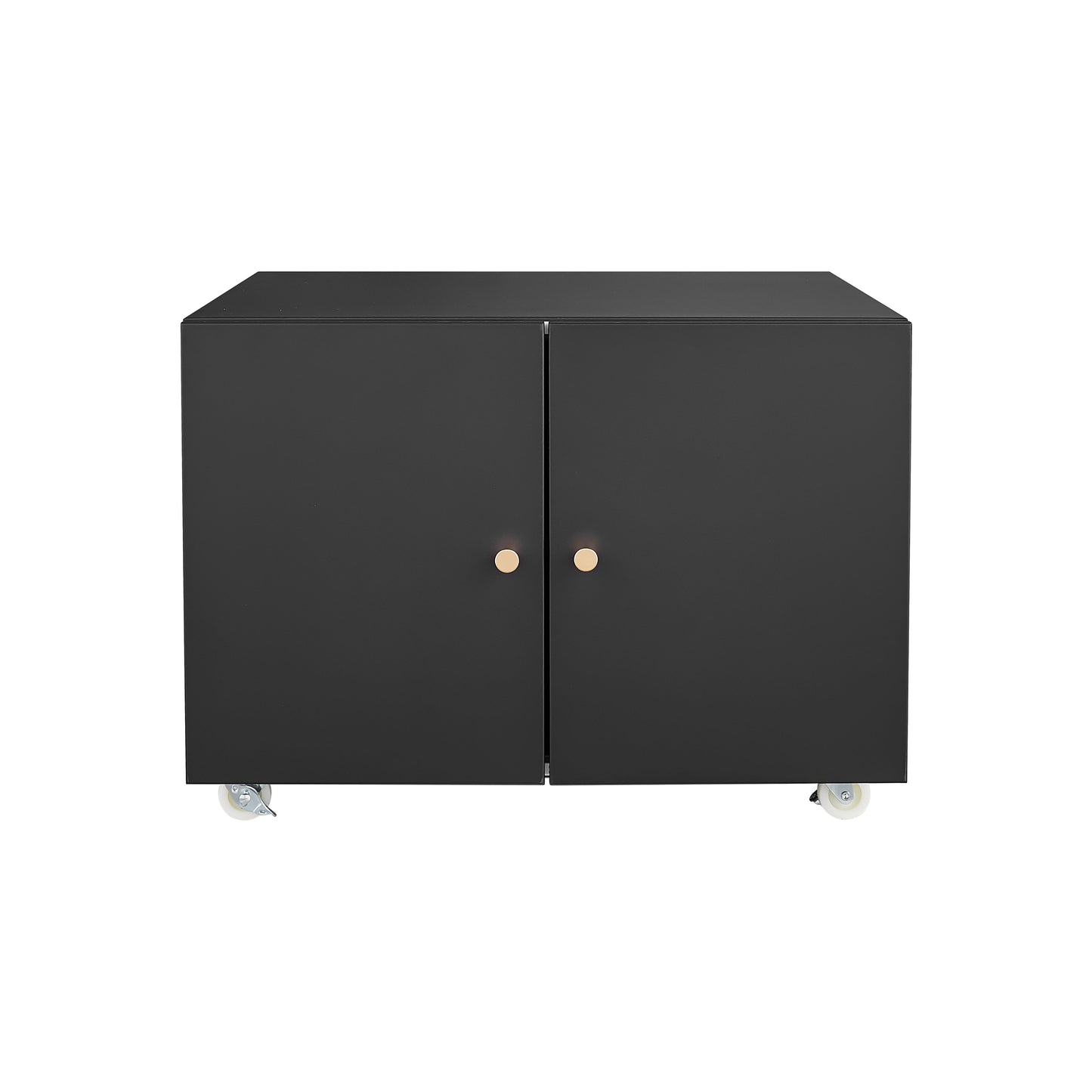 26" Office Furniture Copier Cabinet 2 Door Steel Copier Stand Mobile Pedestal File Printer Stand - Black