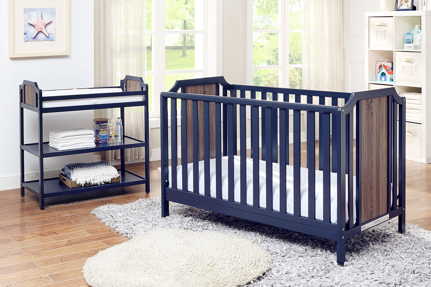 Brees - Changing Table - Midnight Blue, Brownstone