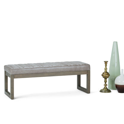 Casey - Ottoman Bench - Distressed Gray Taupe