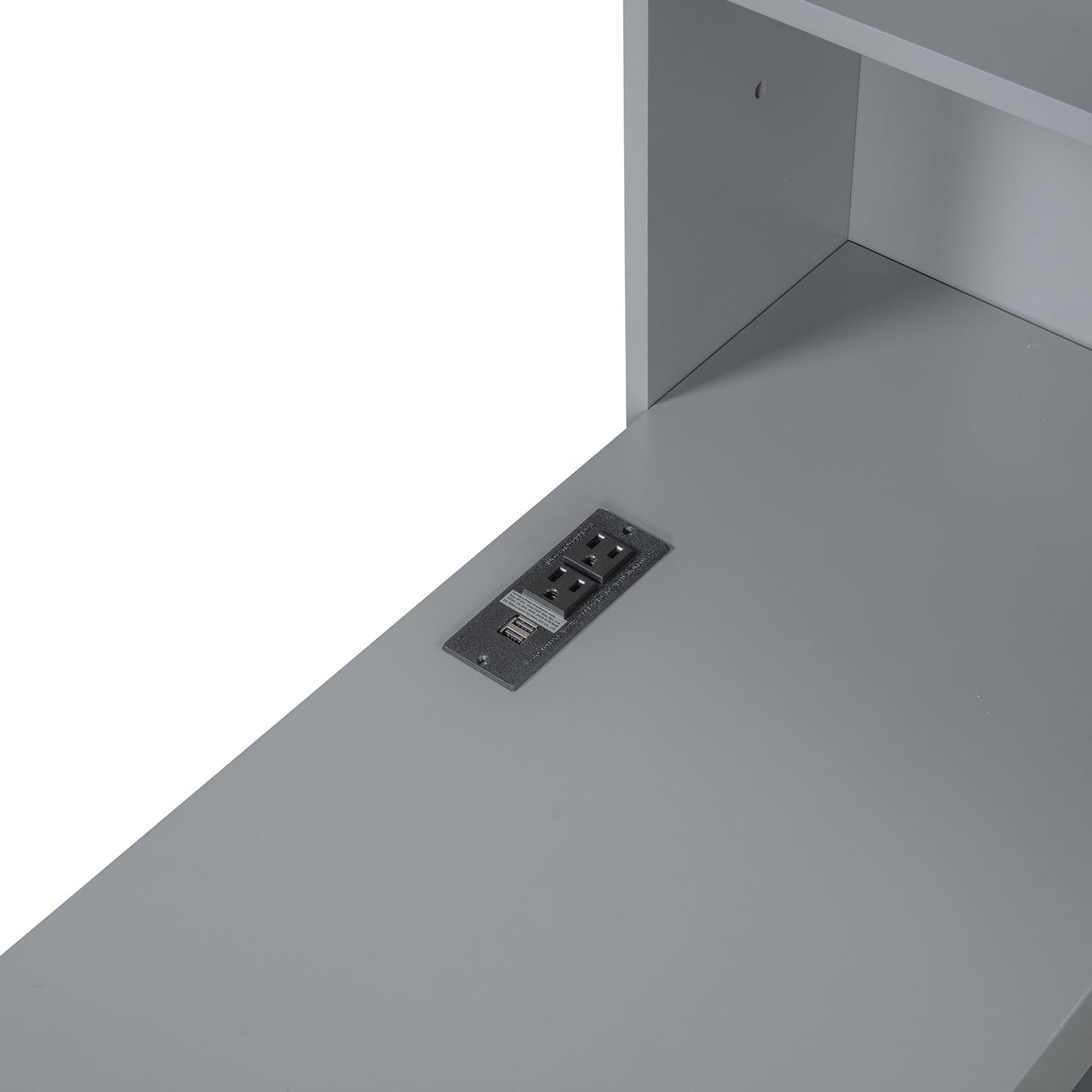 Twin Size Daybed With 3 Drawers USB Ports And Desk - Gray