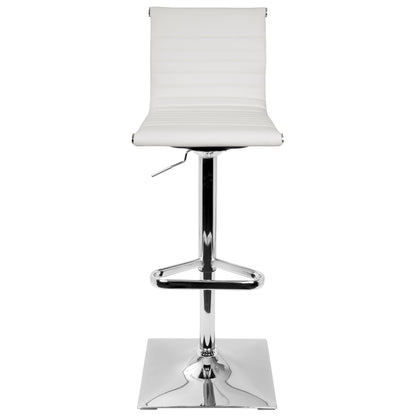 Masters - Contemporary Adjustable Barstool With Swivel - White