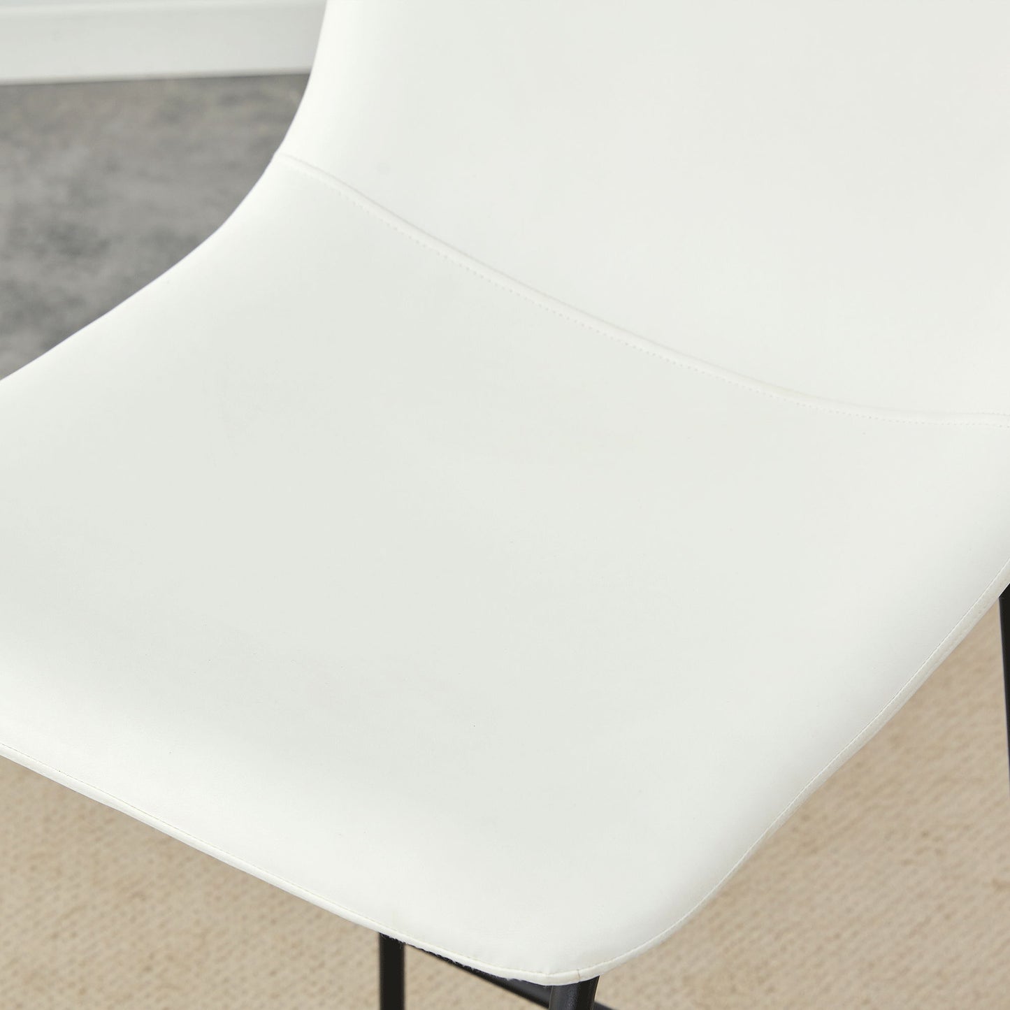 (Set of 2) Modern Minimalist Style Material Bar Stools, Suitable For Kitchen, Bar And Modern Home Design - White