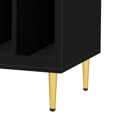 Modern TV Stand For Up To 70" TV, Entertainment Center TV Media Console Table, With 3 Shelves And 2 Cabinets, TV Console Cabinet Furniture For Living Room - Black
