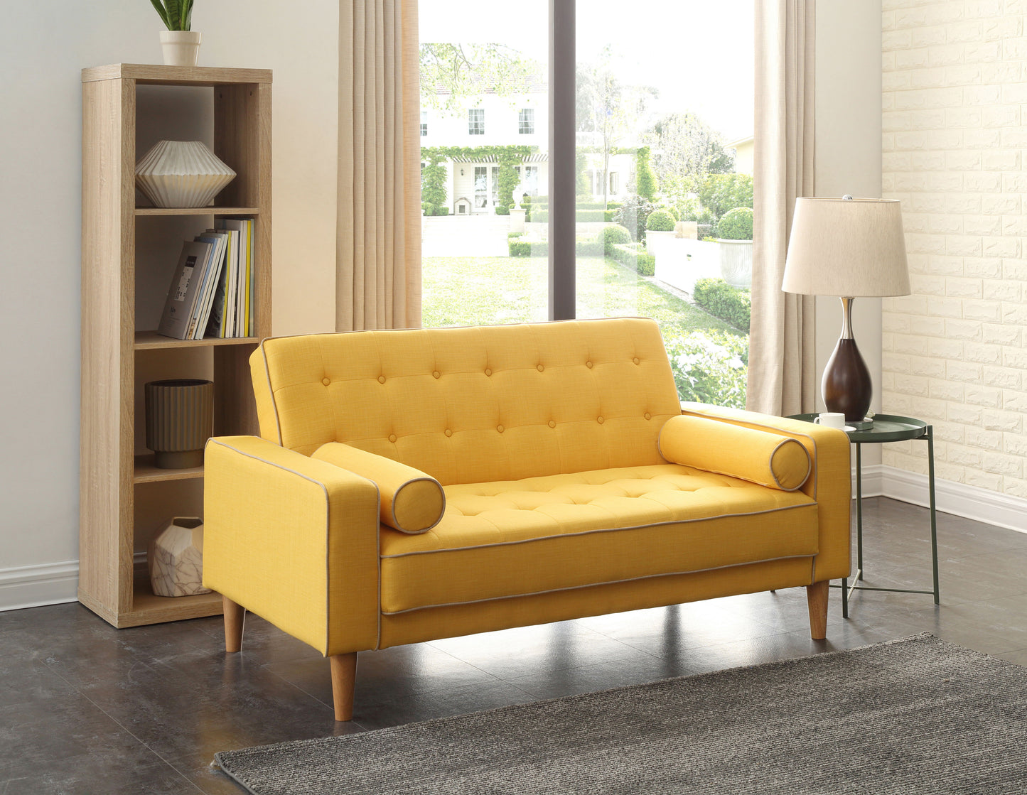 Vibrant Contemporary Loveseat Bed - Yellow