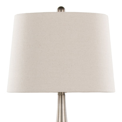 Pebble - Contemporary Table Lamp (Set of 2) - Aged Pewter / Natural