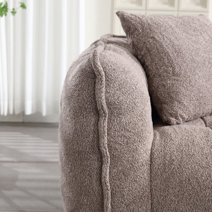 Soft Beanbag Chair With High Resilience Foam Core For Two People - Brown