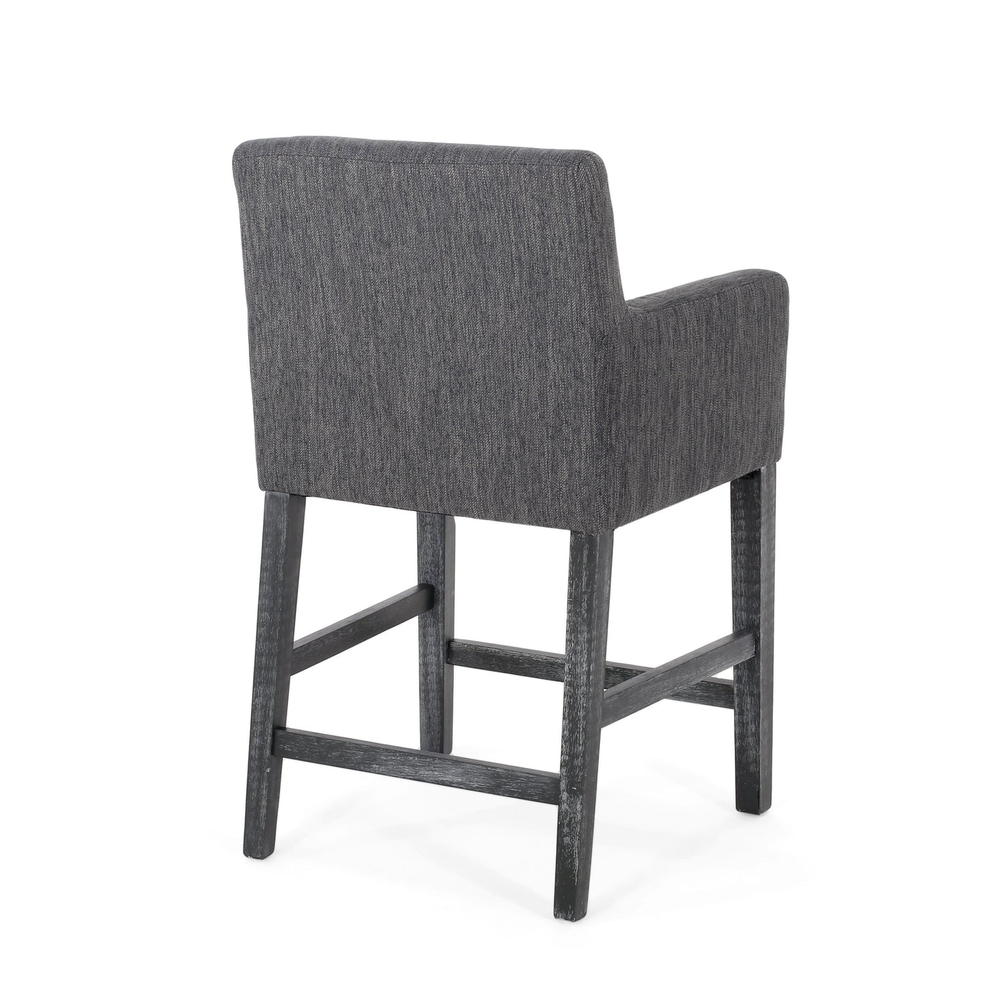 Serenitia - Upholstered Counter Chair With Straight Arm - Charcoal