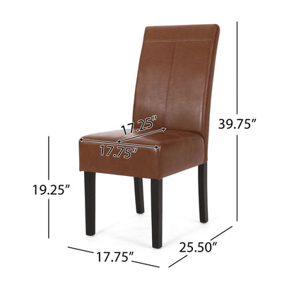 Pertica - Dining Chair With T - Stitch Design (Set of 2) - Light Brown