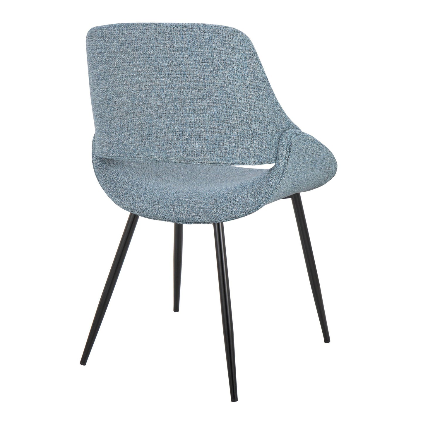 Fabrico - Mid-Century Modern Dining Chair (Set of 2) - Black / Blue