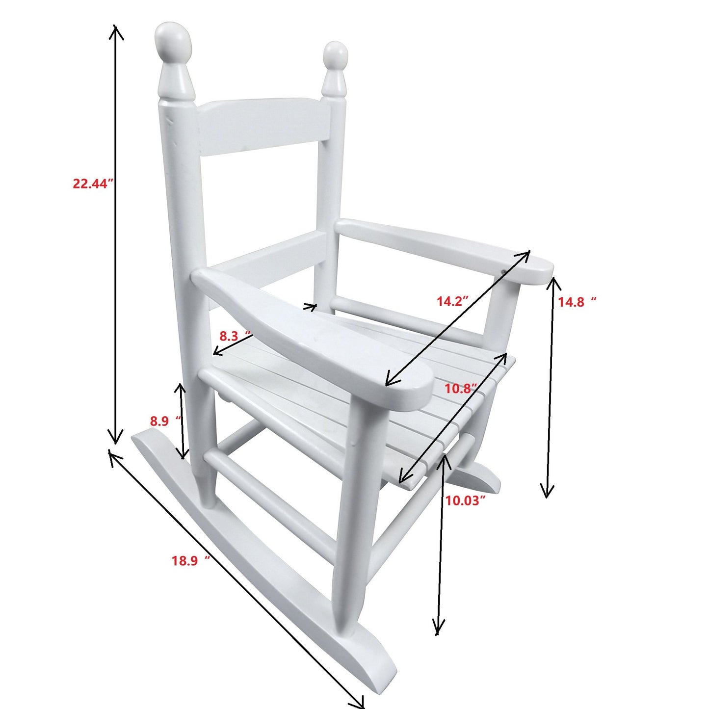 Children's Rocking Chair Indoor Or Outdoor, Suitable For Kids, Durable - White