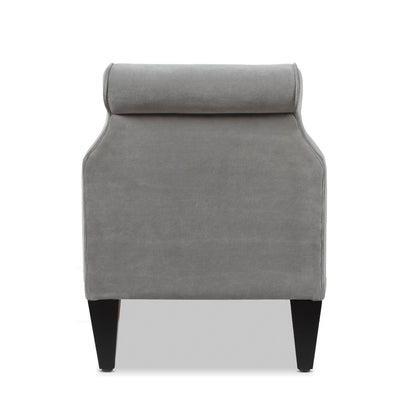 Jacqueline - Tufted Roll Arm Storage Bench - Opal Gray
