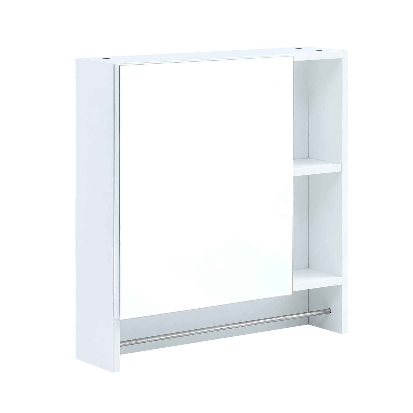 Wall Mounted Bathroom Storage Cabinet With Mirror Door, Medicine Cabinet, Over The Toilet Storage Cabinet With Shelves And Towel Rack - White