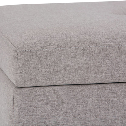 Oregon - Storage Ottoman Bench With Tray - Cloud Gray