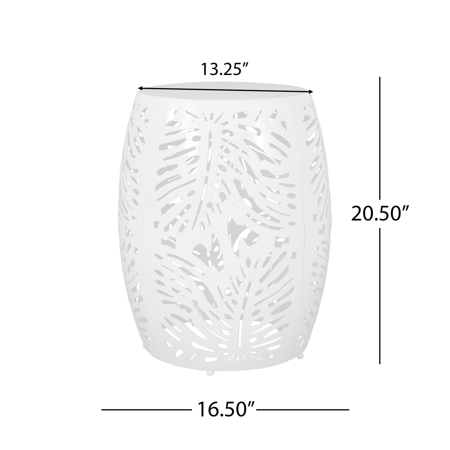 Metal End Table Large - White