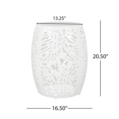 Metal End Table Large - White