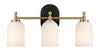 Meadows - 3 Lights Vanity Brush Bathroom Wall Light For Bathroom Over Mirror - Black / Gold / White
