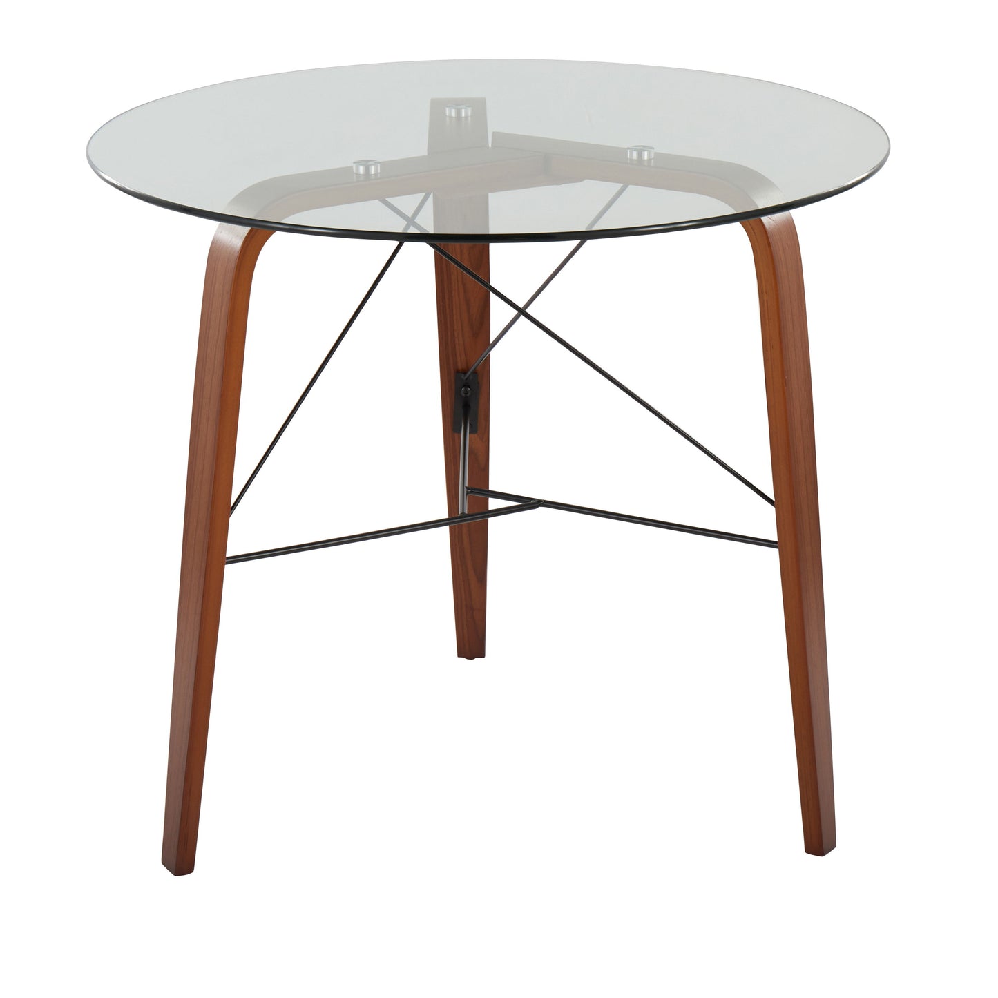 Trilogy - Contemporary Round Dinette Table - Walnut / Clear