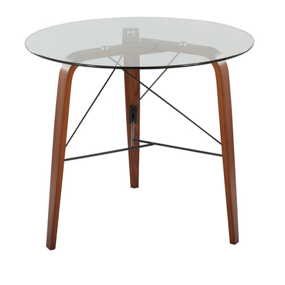 Trilogy - Contemporary Round Dinette Table - Walnut / Clear