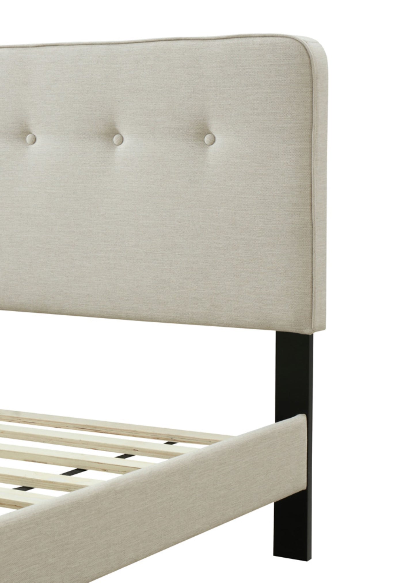 Queen Sized Upholstered Bed With USB - Off White
