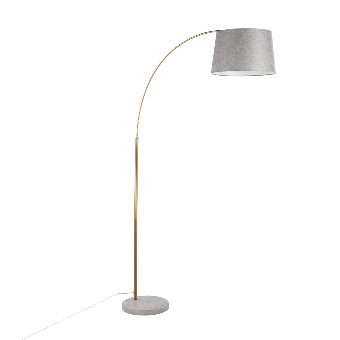 March - Contemporary Floor Lamp - Antique Brass / Gray