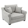 Modern Chenille Oversized Armchair, Chair And A Half, Single Sofa For Bedroom, Living Room, Wide - Light Gray