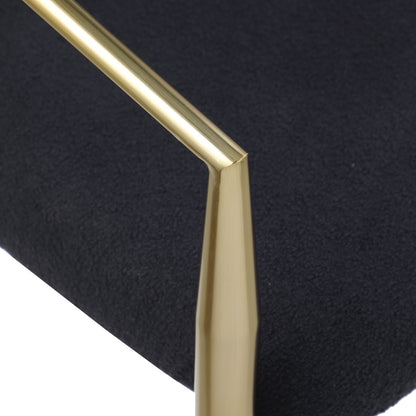 Dining Chairs (Set of 2), Mid-Century Modern Dining Chairs, Kitchen Dining Room Chairs, Round Boucle Backrest Sherpa Dining Chair With Metal Legs - Black / Gold