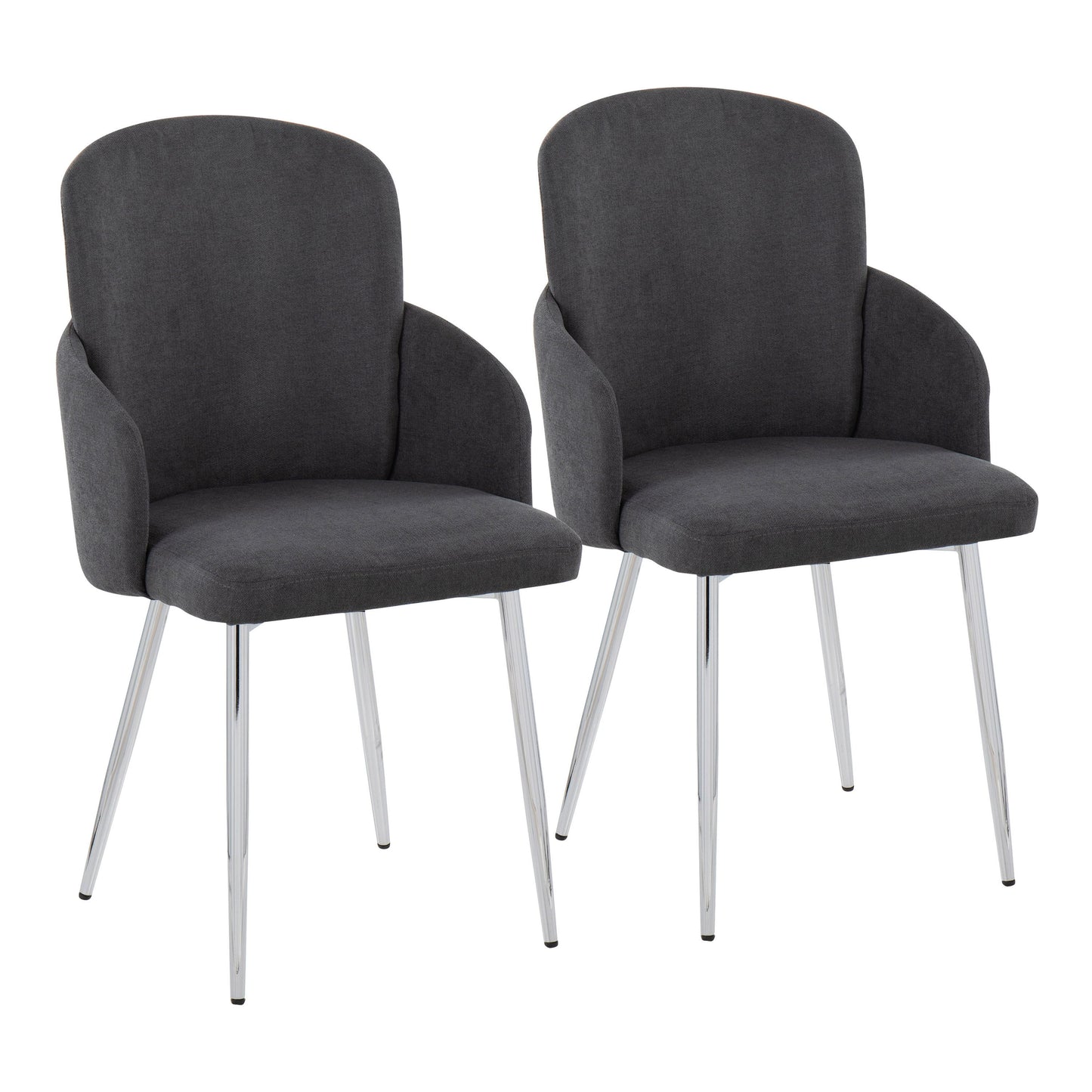 Dahlia - Contemporary Dining Chair (Set of 2) - Gray / Chrome