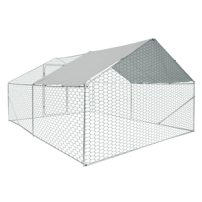 Xpt034 Outdoor Chicken Coop Metal Big Space - Silver Gray
