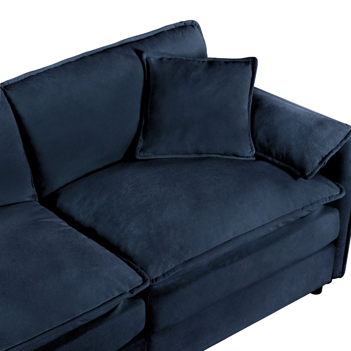 Oversized Recliner Chair With Movable Ottoman, Soft Chenille Upholstered Indoor Lounge Chair, Diy Combination - Blue