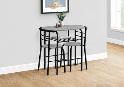 3 Pieces Dining Table Set, Small, Contemporary & Modern - Gray