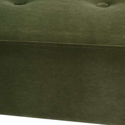 Jared - Roll Arm Tufted Bench Settee - Olive Green