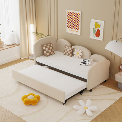 Modern Upholstered Daybed With Twin Size Bed Frames And Storage - Beige