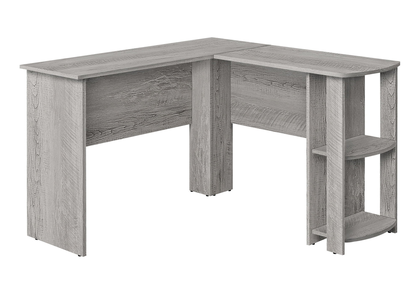 Computer Desk, Home Office, Corner, Storage Shelves, L Shape, Laptop, Contemporary & Modern - Gray
