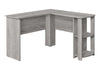 Computer Desk, Home Office, Corner, Storage Shelves, L Shape, Laptop, Contemporary & Modern - Gray