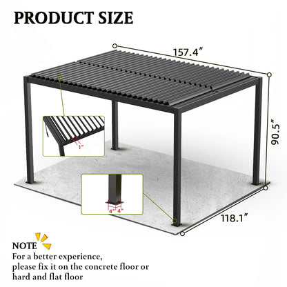 Louver Pergola Frame & Louvers - Black
