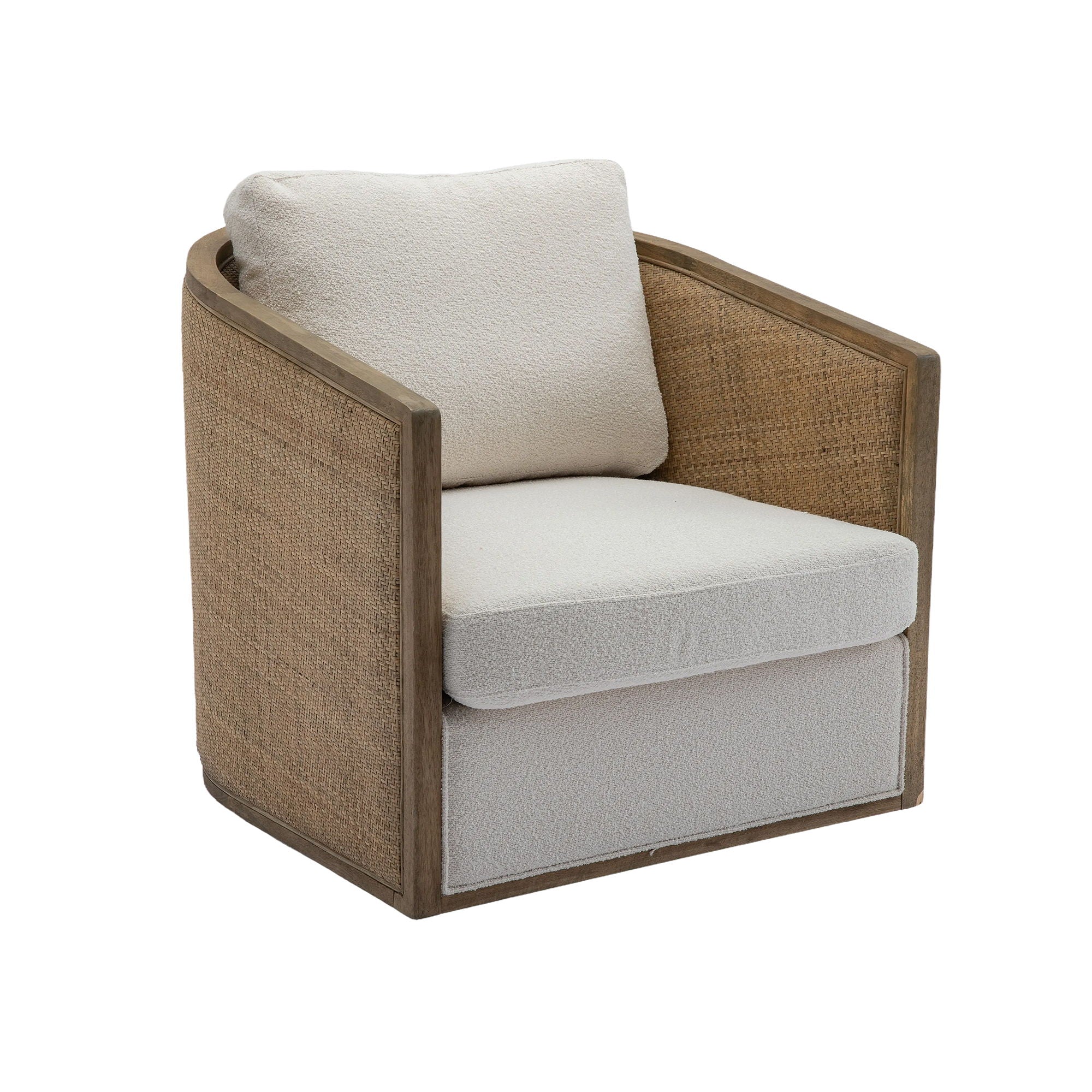 Swivel Barrel Chair, Comfy Round Accent Sofa Chair With 360 Degree Swivel, Leisure Arm Chair For Living Room, Nursery, Hotel, Bedroom, Office, Lounge - Beige