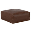 Brody - Large Square Coffee Table Pouf - Distressed Dark Brown