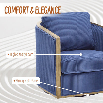 Swivel Barrel Chair, Comfortable Accent Sofa With 360 Degree Swivel For Living Room, Nursery, Office - Navy