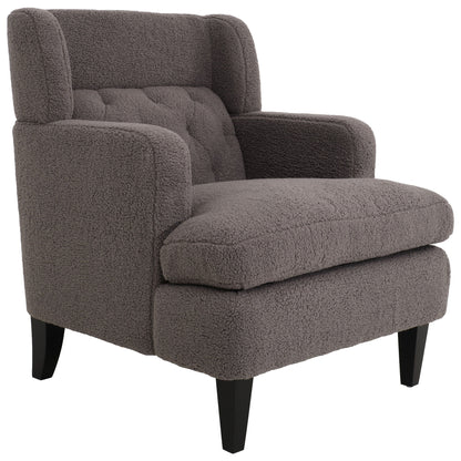 Upholstered Accent Chair Tufted Armchair For Living Room, Russet - Brown