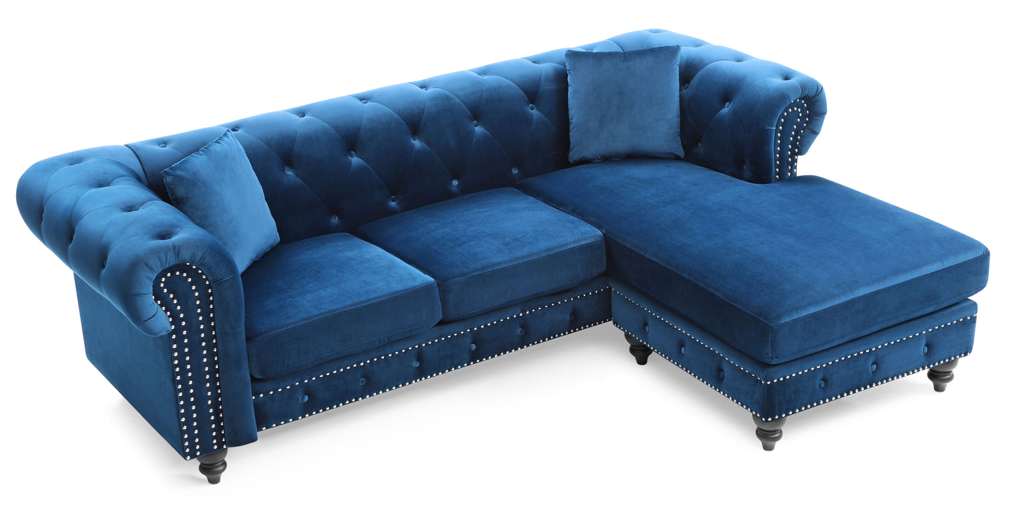 Nola - Sofa Chaise - Navy Blue