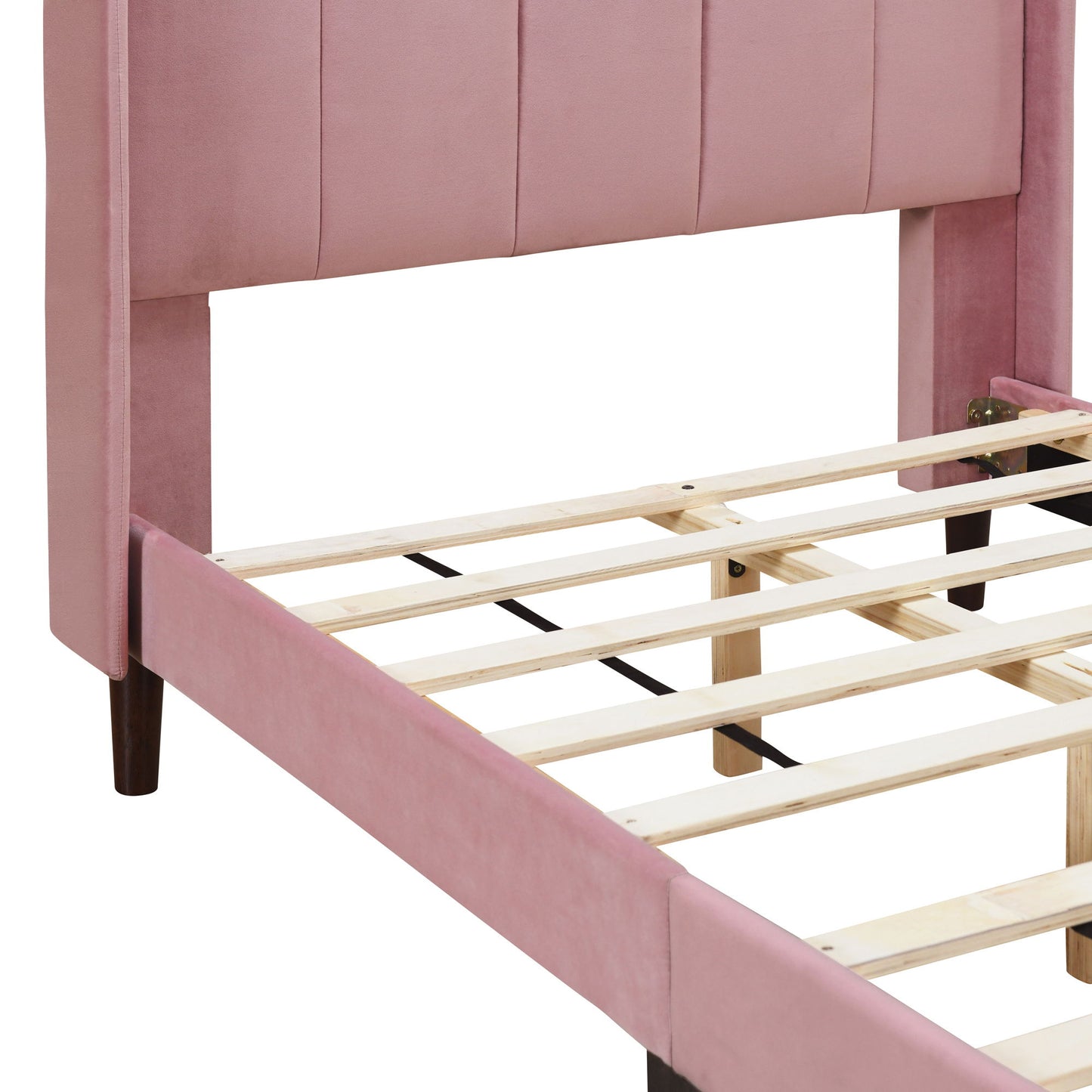 Twin Size Upholstered Platform Bed - Pink
