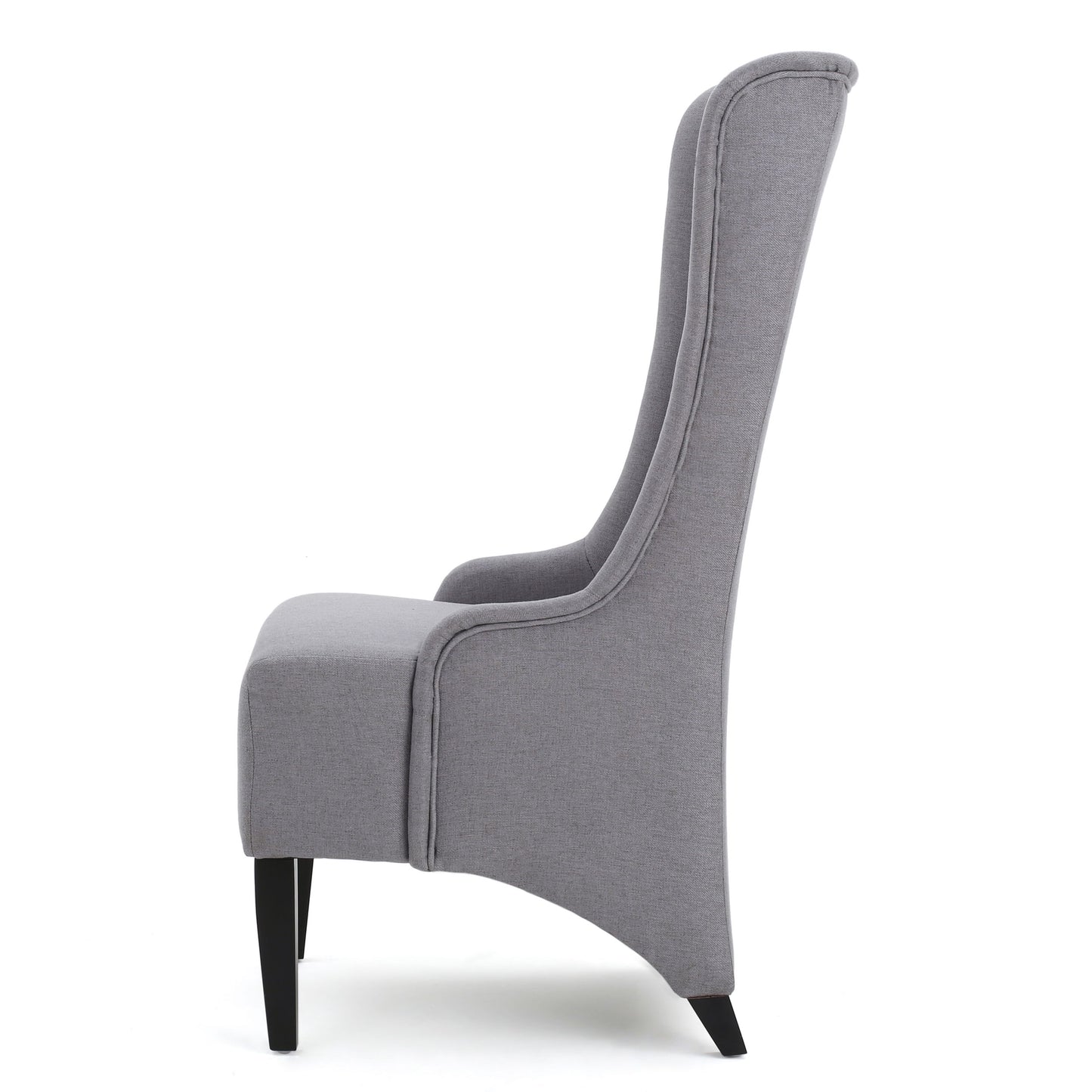 Alight - Upholstered Dining Chair With High Back And Birch Wood Legs - Light Gray