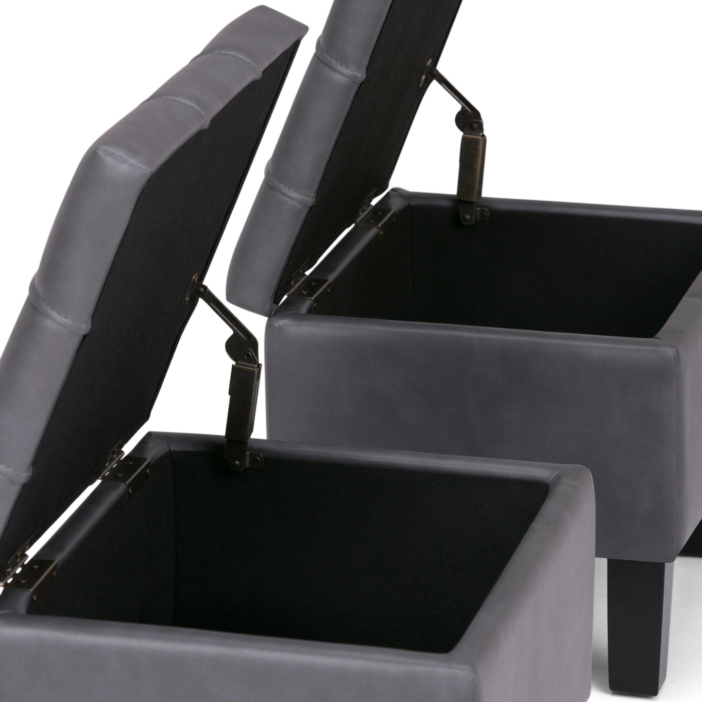 Dover - 3 Piece Storage Ottoman - Stone Gray