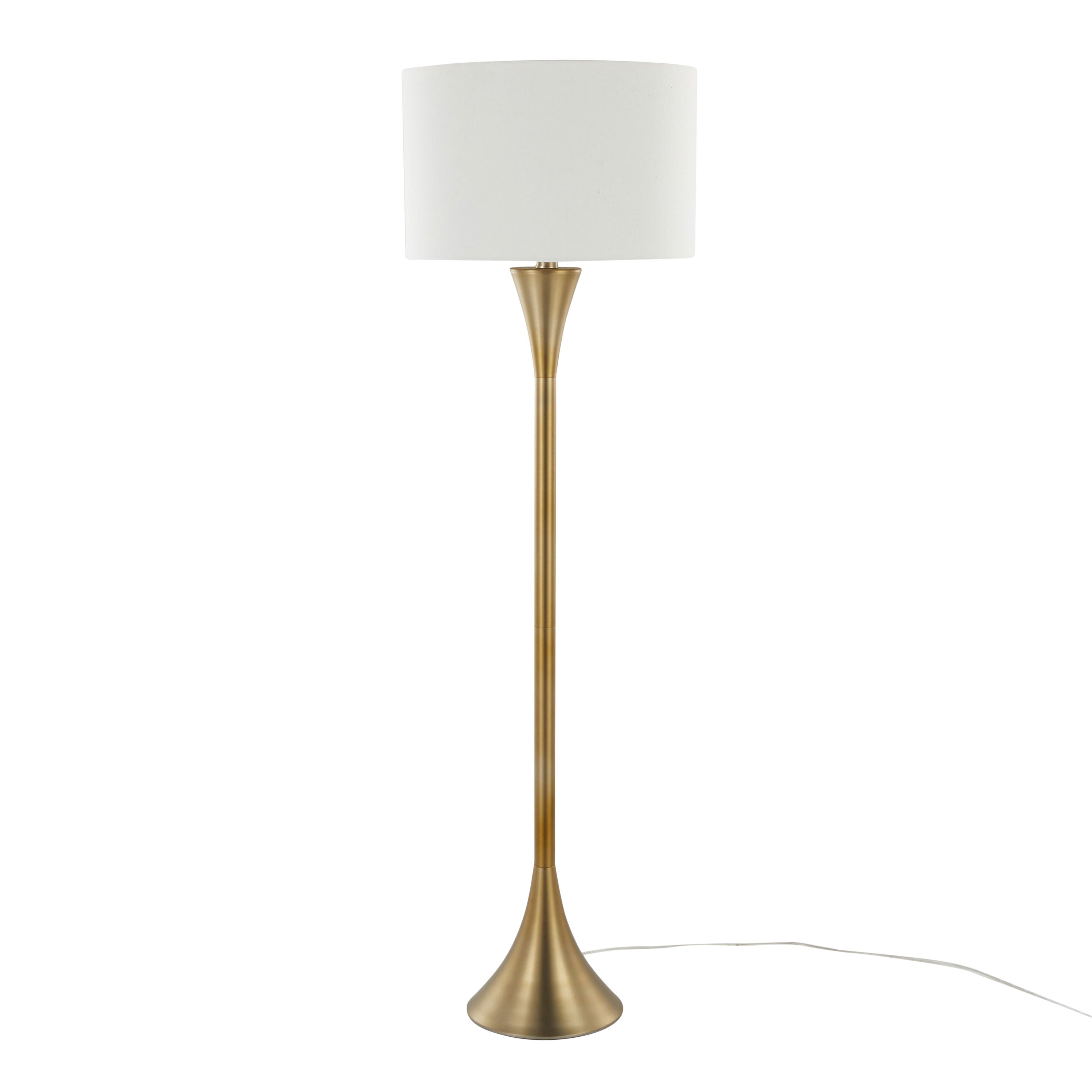 Lenuxe - Contemporary Floor Lamp - Gold / White
