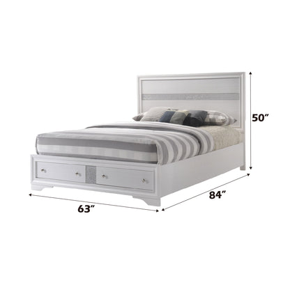 Naima - Queen Bed With Storage - White