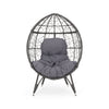 Cosmos - Round Hammered Iron Teardrop Chair - Gray