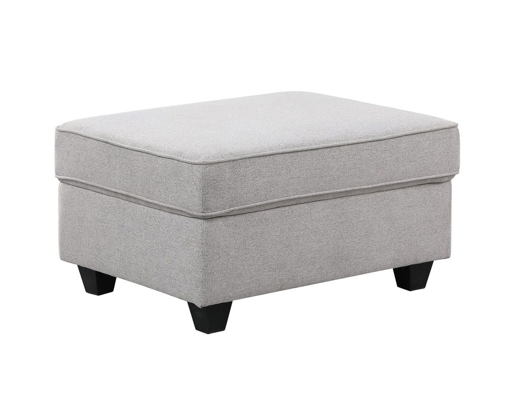 Leo - 8 Piece Modular L-Shape Sectional Sofa And Ottoman - Light Gray