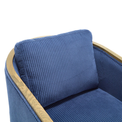 Swivel Barrel Chair, Comfortable Accent Sofa With 360 Degree Swivel For Living Room, Nursery, Office - Navy
