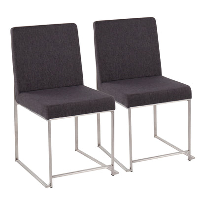 Fuji - Contemporary High Back Dining Chair (Set of 2) - Charcoal